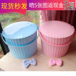 Thickened Plastic Handheld Water Bucket with Lid for Home Use Student Dormitory Cleaning Car Wash Fishing Gift Bucket