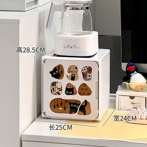 ชั้นวางของสำนักงาน ชั้นวางเครื่องดื่ม ชั้นวางถ้วยกาแฟ กล่องเก็บของ ป้องกันฝุ่น อุปกรณ์ตกแต่งโต๊ะทำงาน สไตล์เรียบง่าย