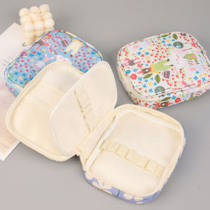 QINGPIN | Floral Print DIY Crochet Tool Organizing Tote Bag