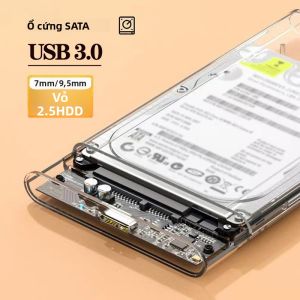 Vỏ Ổ Cứng USB 3.0 Sang SATA Cực Nhanh Cho Ổ cứng/SSD 25 Inch Tương Thích Với Máy Tính Xách Tay Và Máy Tính Để Bàn PC Mac Hỗ Trợ UASP