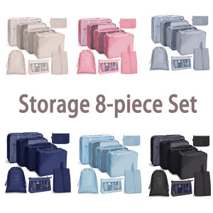 8 Pcs Set Travel Organizer Storage Bags Suitcase Packing Cubes Set Cases Portable Luggage Clothes Shoe Tidy Pouch Folding