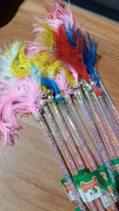 1-10pcs Cat Teaser cat Stick with Feather Cat toy