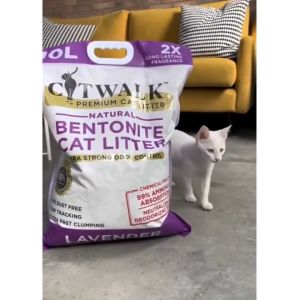 Catwalk by LuxePets Premium Bentonite Cat Litter Sand 10L LAVENDER scent: Natural Ingredients, Chemical Free Odor Control