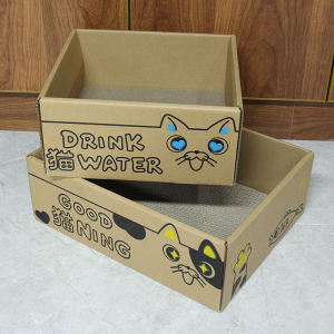 Cat Scratcher Box Cute Cat House Scratch-resistant Corrugated Cardboard Box Cat Toys Multifunctional Four Seasons