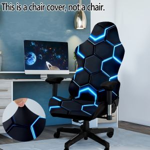 4pcs/set Geometry Pattern Gaming Chair Cover Elastic Milk Competitive Gaming Chair Cover Set Office Home Game Chair Decoration