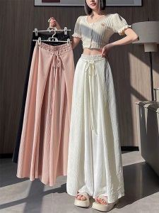 Quần Ống Rộng Cỡ Lớn Mùa Hè Mỏng Rộng Rãi Thường Ngày Thẳng Quần Áo Nam Nữ Quần Dài Thường Ngày Thoáng Khí