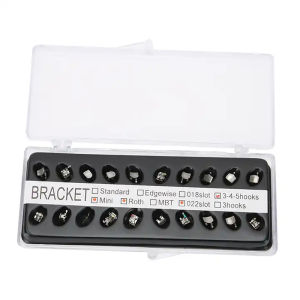PIORPOY 20Pcs/Kit Dental Brackets Braces Mesh Base Mnonblock MBT/Roth 022/018 345 Hooks Ortodoncia Braces Dentist Materiales