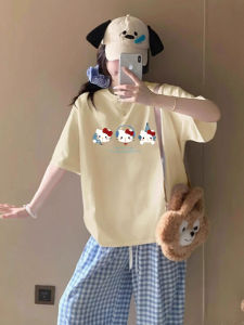 Summer Trendy plus Size Womens Cotton Short Sleeve T-Shirt Korean Style Casual Top Comfortable Breathable Fashionable