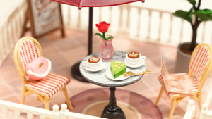 Robotime Rolife Super Creator Extension Pack Chic Café Terrace (DWP09) Mini House Roof Miniature Model Kits 3D Puzzle