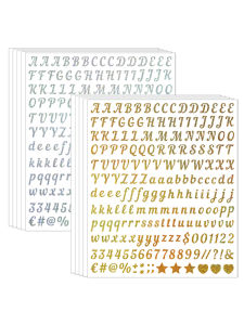 Nhãn Dán Chữ Số Viết Tay 05 Inch Vàng Và Bạc Nhãn Trang Trí Sổ Tay Nhãn Dán Trang Trí Văn Phòng Phẩm Văn Hóa