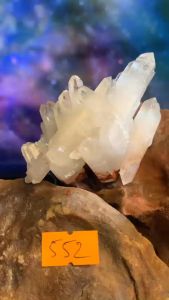 Cụm đá thạch anh tinh thể Lemurian lấp lánh tự nhiên năng lượng vũ trụ 552