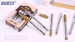 Bút Viết Lông Nhũ Metallic Ánh Bạc/Vàng Trang Trí Thiệp Sổ Tay Planner Đánh Dấu Trang