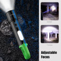 Orashare OL03 Led Flashlight Rechargeable COB Super Bright Torch Light With Hook. 