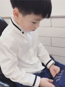 Stylish Pure Cotton Long Sleeve Shirt for Boys Spring Autumn New Style White Collared Base Layer Top Childrens Fashionable