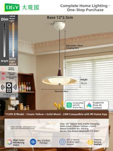 DGY | Creatively Designed Flying Saucer Chandelier Vintage Solid Wood 668E