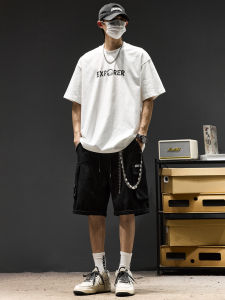SZON | Bộ Quần Áo Ngắn Tay In Graffiti Phong Cách Streetwear Mùa Hè Cho Nam