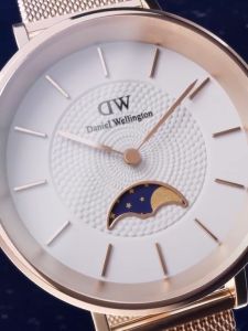 [2 years warranty] Daniel Wellington Petite Lune 32mm Melrose Rose Gold White - Moonphase Dial - Women Watch stainless steel moonhphase watch DW Official Authentic Original