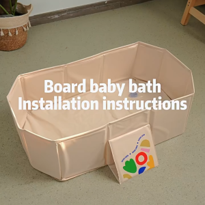 Foldable Baby Bathtub Portable Toddler Bathtub 2 Color Secure Bath Barrel for Children