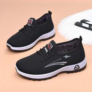 Old Beijing Cloth Shoes Womens Cotton Shoes New Arrival Winter Flats Warm with Velvet Elderly Non Slip Sports Soft Bottom Mom Shoes