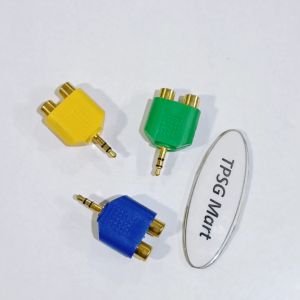 Đầu chuyển âm thanh 1 ra 2 / Chuẩn 3.5 ly ra 2 AV Cái (Nhiều màu)