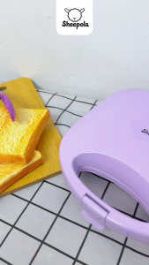 ใหม่ เครื่องทำแซนวิช Sandwich Maker มินิมอล สีม่วงพาสเทล ใช้งานง่าย ทำได้4ชิ้นต่อ1ครั้ง เคลือบเทปล่อน