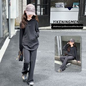 MPW | ชุดฮู้ดเด็กผู้หญิง ชุดสองชิ้น ฤดูใบไม้ผลิและฤดูใบไม้ร่วง แฟชั่นเด็ก ลำลอง ระบายอากาศได้ดี ปกติ