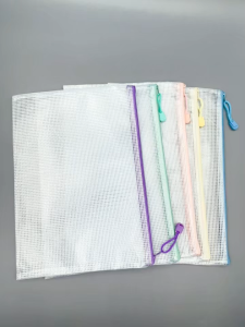 DRST002 Map File Zipper Transparan Ukuran A4 Tas Dokumen Plastik Jaring Tahan Air File Bag Zipper
