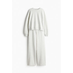 H&M Womens Sportswear Set Soft Long Sleeve Sweatshirt Running Pants Comfortable Slim Fit Casual Sportswear Ensemble