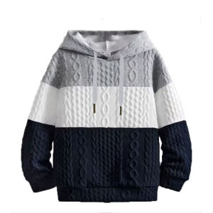 Hooded Pullover Long Sleeve Loose Sweater Hooded Long Sleeves Loose Sweater Men