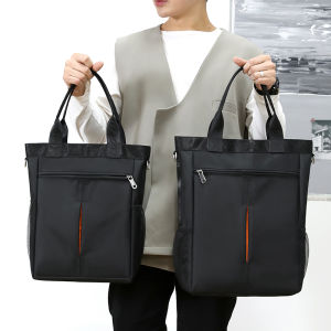 Waterproof Nylon Business Mens Handbag Large Capacity Vertical Square Shoulder Bag Oxford Spinning Zipper Closure for Students