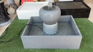 ได้ยกชุด น้ำผุด น้ำล้น น้ำพุฮวงจุ้ยสีเทาหัวทรงกลมA1008 มีปั๊มน้ำในตัว