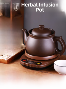 Automatic Digital Medicinal Potaue TCM Therapy Health Care Purple Clay Material Separate Body Style Home Use Medicine Pot