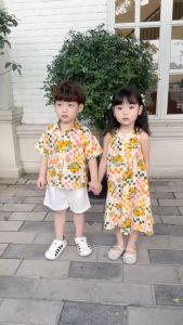 BE261 Bộ quần áo bé trai bé gái LOCOBEAR thời trang cặp cho bé đi chơi đi học du lịch biển