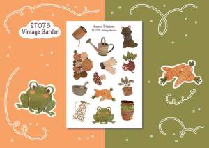 Sticker tự thiết kế - sticker sheet vintage garden - hình dán sổ nhật kí bullet journal - unim037