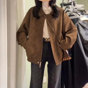 Ge·an·fei | Áo Khoác Ngắn Phong Cách Hàn Quốc Retro Mỹ