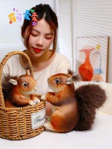 JOJO CASTLE Lifelike Squirrel Plush Toy: Soft Stuffed Animal for Children & Girlfriend