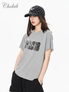 CBXLAB | Vintage Print Oversized Lazy Drop Shoulder Short Sleeve Top