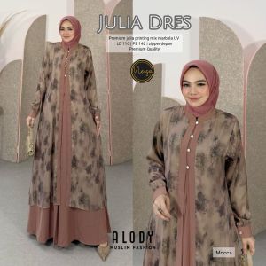 Dress julia NEW - premium julia printing mix marbella UV Ld 110 Pj 140 zipper depan
