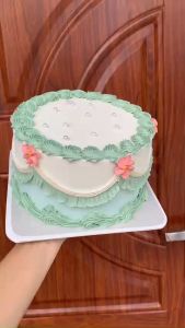 Bánh kem mô hình màu xanh cốm  đạo cụ chụp hình  trưng bày trang trí siêu rẻ