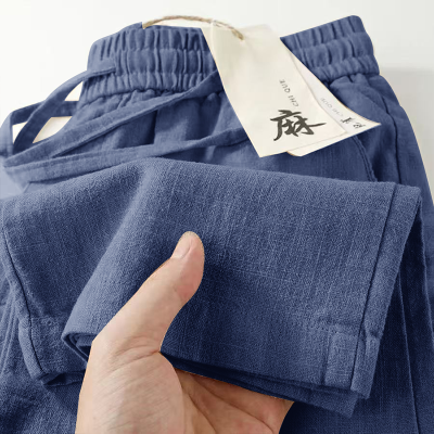 Quần Dài Ống Đứng Bằng Vải Lanh Cotton Thoáng Khí, Túi, Quần Dài Thường Ngày, Thoải Mái, Mùa Hè, Quần Dài, Vải Lanh Cotton