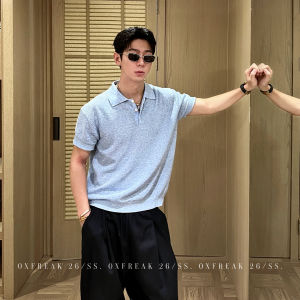 OXFREAK | Linen Feel Retro Style Polo Shirt for Men
