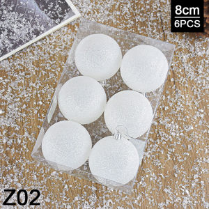 6PCS White Snowballs Christmas Tree Globo Hanging Ornaments Artificial Fake Snow Ball Xmas New Year Party Home Decoration Supply