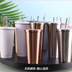 20oz 304 Stainless Steel Straw Insulation Cup Travel Tumbler Double Layer Vacuum Coffee Mug Sport Large Capacit Water Bottle