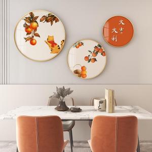 BOJIAJIAJU | Traditional Chinese Living Room Dining Area Decorative Wall Art Round Triptych