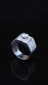Nhẫn nam Bạc Xi Kim Moissanite Viên Chủ 6.3mm KNNA0005 Đá CC Kim Luxury