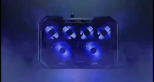 RICHMENT Gaming Laptop Cooler Six Fan Led Screen Two USB Port RGB Lighting Laptop Cooling Pad Notebook Stand for Laptop 12-17 inch