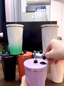 Straw Vacuum Water Bottle 304 Stainless Steel Stainless Steel Tumbler Sport Large Capacity Botol Air Diamond Flask Tumbler