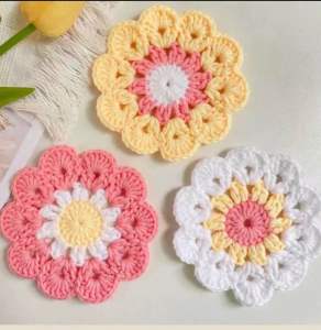 (SG STOCK)Crochet Flower Coaster DIY KIT SET (Tutorial In English)