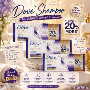 Dove Intense Repair Shampoo Sachet for Damaged Hair Smooth Strong Hair