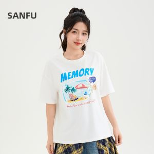 SANFU | High-end Cute Pattern Womens Short T-shirt